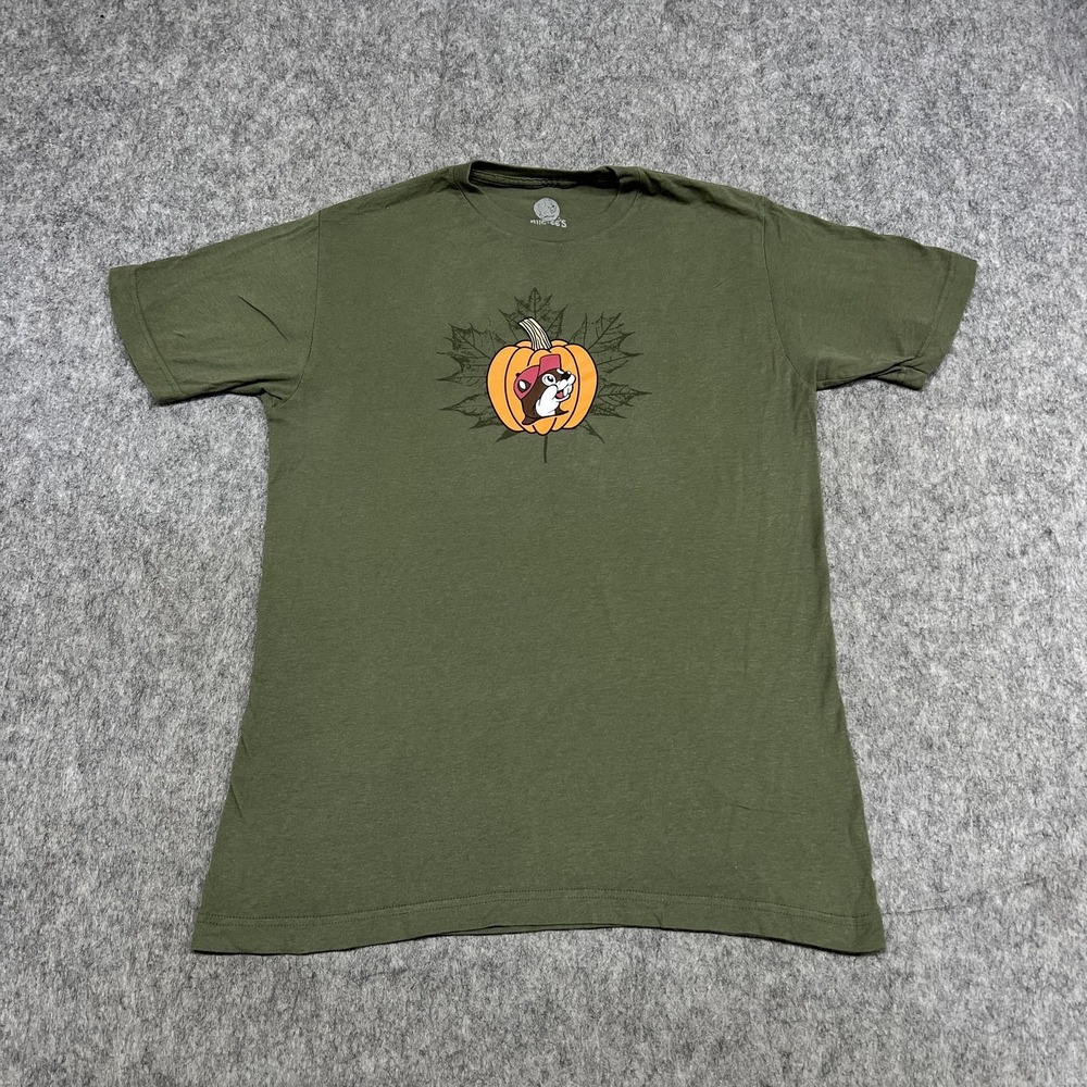 Bucees Shirt Mens M Green Pumpkin Graphic Thankful Blessed Obsessed Tee